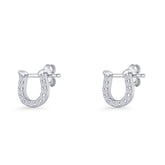 Horseshoe Cubic Zirconia Stud Earrings